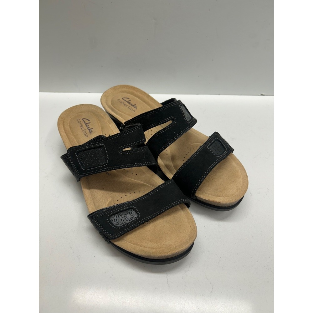 Clarks Black Slip On Sandals Size 10